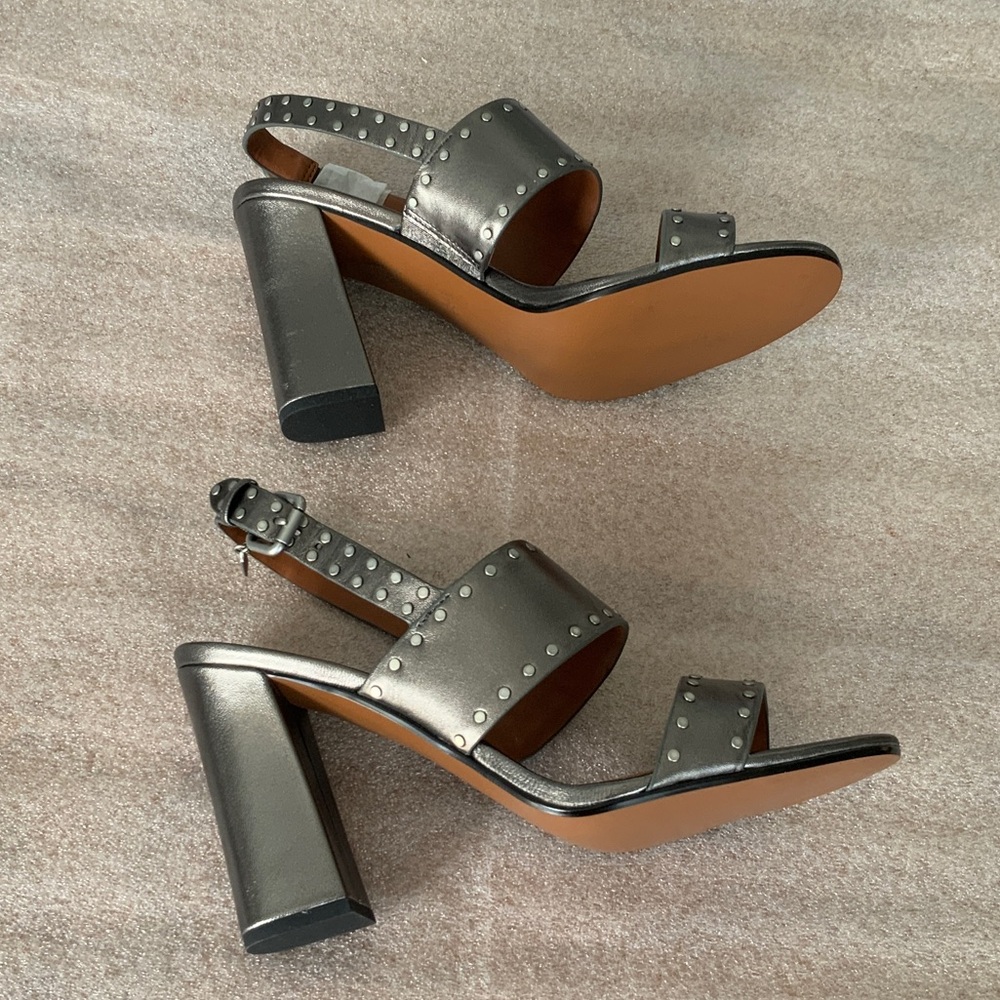 Coach Metallic Studded Block Heels